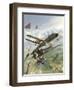 World War I U.S. Bi-Plane Attacking German Bi-Planes-Stocktrek Images-Framed Art Print