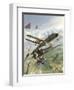 World War I U.S. Bi-Plane Attacking German Bi-Planes-Stocktrek Images-Framed Art Print