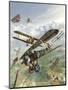 World War I U.S. Bi-Plane Attacking German Bi-Planes-Stocktrek Images-Mounted Art Print