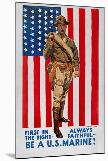 World War I: U.S. Marines-James Montgomery Flagg-Mounted Giclee Print