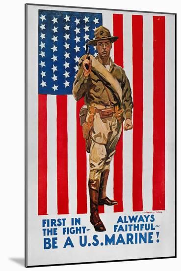 World War I: U.S. Marines-James Montgomery Flagg-Mounted Giclee Print