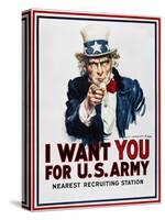 World War I: Uncle Sam-James Montgomery Flagg-Stretched Canvas