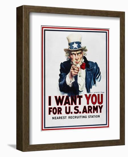 World War I: Uncle Sam-James Montgomery Flagg-Framed Giclee Print