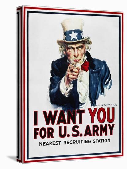 World War I: Uncle Sam-James Montgomery Flagg-Stretched Canvas