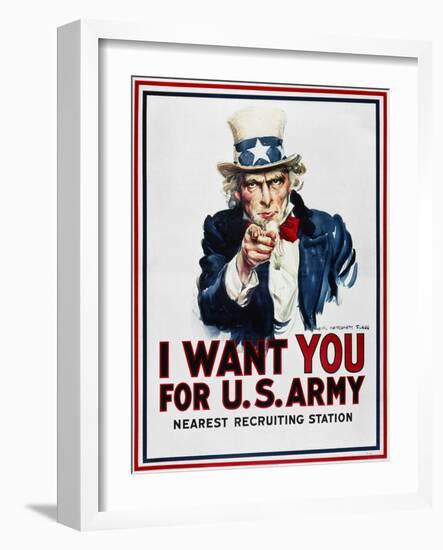 World War I: Uncle Sam-James Montgomery Flagg-Framed Giclee Print