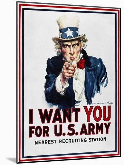 World War I: Uncle Sam-James Montgomery Flagg-Mounted Giclee Print