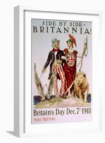 World War I Victory Poster Celebrating the American-British Relationship, 1918-null-Framed Art Print