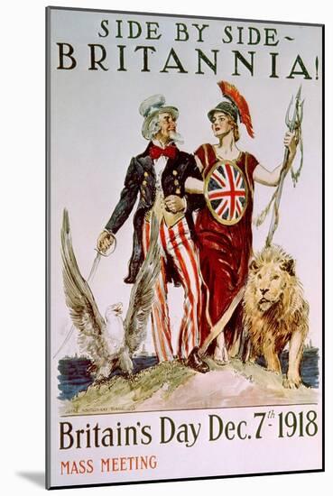 World War I Victory Poster Celebrating the American-British Relationship, 1918-null-Mounted Art Print