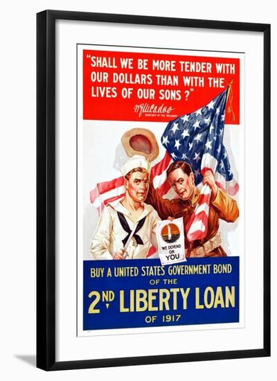 World War I War Bonds Poster-null-Framed Art Print