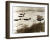 World War Ii (1939-1945), a Squad of British Aircraft Model Spitfire Flying, (October 1939)-Prisma-Framed Photographic Print