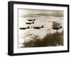 World War Ii (1939-1945), a Squad of British Aircraft Model Spitfire Flying, (October 1939)-Prisma-Framed Photographic Print