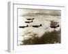 World War Ii (1939-1945), a Squad of British Aircraft Model Spitfire Flying, (October 1939)-Prisma-Framed Photographic Print