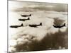 World War Ii (1939-1945), a Squad of British Aircraft Model Spitfire Flying, (October 1939)-Prisma-Mounted Photographic Print