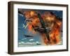 World War II Aerial Combat Between American P-51 Mustang and German Focke-Wulf 190 Fighter Planes-Stocktrek Images-Framed Photographic Print