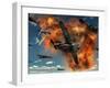 World War II Aerial Combat Between American P-51 Mustang and German Focke-Wulf 190 Fighter Planes-Stocktrek Images-Framed Photographic Print