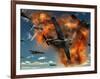 World War II Aerial Combat Between American P-51 Mustang and German Focke-Wulf 190 Fighter Planes-Stocktrek Images-Framed Photographic Print