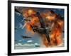 World War II Aerial Combat Between American P-51 Mustang and German Focke-Wulf 190 Fighter Planes-Stocktrek Images-Framed Photographic Print