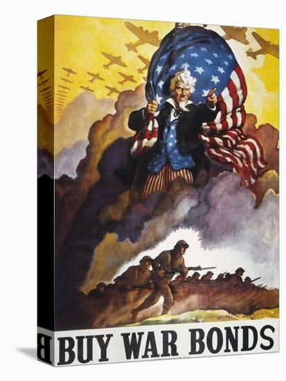World War Ii Bond Poster-Newell Convers Wyeth-Stretched Canvas