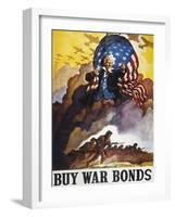 World War Ii Bond Poster-Newell Convers Wyeth-Framed Giclee Print