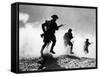 World War II, British Troops Advancing During the Battle of El Alamein, 1942-null-Framed Stretched Canvas