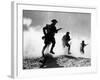 World War II, British Troops Advancing During the Battle of El Alamein, 1942-null-Framed Photo