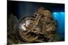 World War II Bsa M20 Motorbike in the Hold of Thistlegorm Wreck. Sha'Ab Ali, Sinai, Egypt. Red Sea-Alex Mustard-Mounted Photographic Print