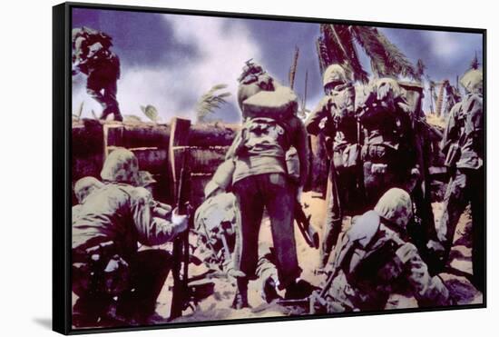 World War II, Marines Invading Tarawa, 1943-null-Framed Stretched Canvas