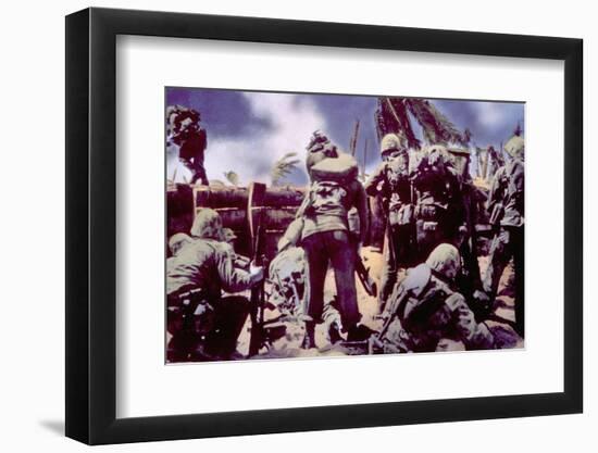 World War II, Marines Invading Tarawa, 1943-null-Framed Photo