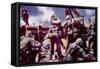 World War II, Marines Invading Tarawa, 1943-null-Framed Stretched Canvas