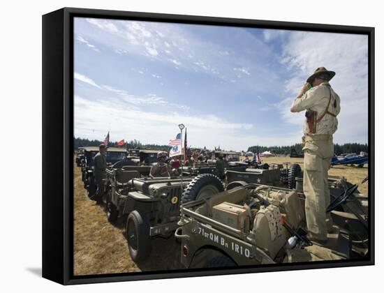 World War II Military Show, Arlington Fly-in, Arlington, Washington, USA-William Sutton-Framed Stretched Canvas