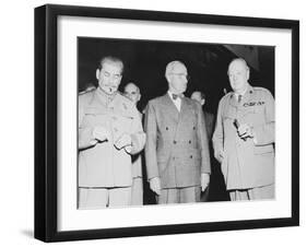 World War II Photo of Joseph Stalin, Harry Truman and Winston Churchill-null-Framed Photographic Print