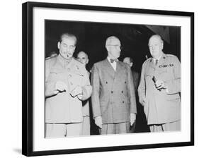 World War II Photo of Joseph Stalin, Harry Truman and Winston Churchill-null-Framed Photographic Print