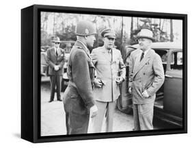 World War II Photo of President Harry Truman Talking to General Eisenhower and Hickey-null-Framed Stretched Canvas