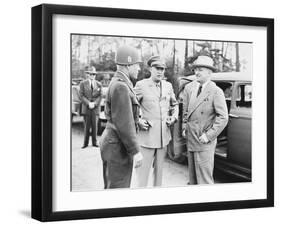 World War II Photo of President Harry Truman Talking to General Eisenhower and Hickey-null-Framed Photographic Print