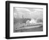 World War II Photo of RMS Queen Mary Arriving in New York Harbor-null-Framed Art Print