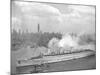 World War II Photo of RMS Queen Mary Arriving in New York Harbor-null-Mounted Art Print