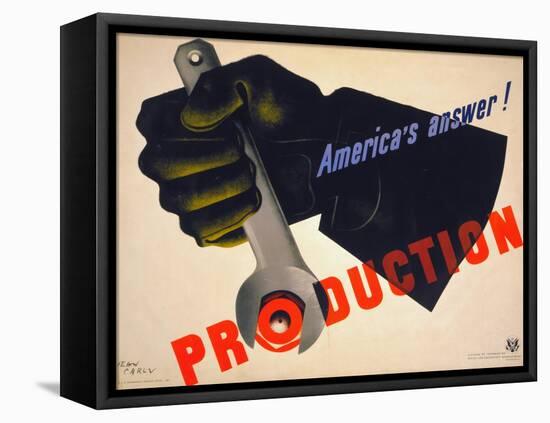 World War II Poster, 1941-Jean Carlu-Framed Stretched Canvas