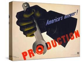 World War II Poster, 1941-Jean Carlu-Stretched Canvas