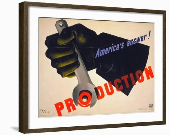 World War II Poster, 1941-Jean Carlu-Framed Giclee Print