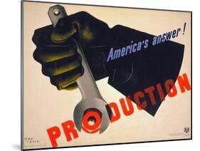 World War II Poster, 1941-Jean Carlu-Mounted Giclee Print