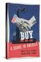 World War Ii Poster, Buy a Share in America-null-Stretched Canvas