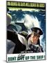 World War II Poster of a Navy Commander with Binoculars Aboard a Battleship-Stocktrek Images-Mounted Premium Photographic Print