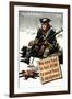 World War II Poster of a Revolutionary War Soldier Cooking over a Fire-null-Framed Art Print