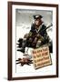 World War II Poster of a Revolutionary War Soldier Cooking over a Fire-null-Framed Art Print