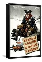 World War II Poster of a Revolutionary War Soldier Cooking over a Fire-null-Framed Stretched Canvas