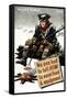 World War II Poster of a Revolutionary War Soldier Cooking over a Fire-null-Framed Stretched Canvas