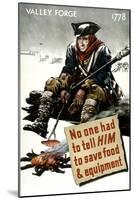 World War II Poster of a Revolutionary War Soldier Cooking over a Fire-null-Mounted Art Print
