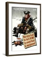 World War II Poster of a Revolutionary War Soldier Cooking over a Fire-null-Framed Art Print