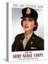 World War II Poster of a Smiling Female Officer of the U.S. Army Medical Corps-Stocktrek Images-Stretched Canvas
