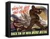 World War II Poster of Airborne Troops Parachuting Into Battle-Stocktrek Images-Framed Stretched Canvas